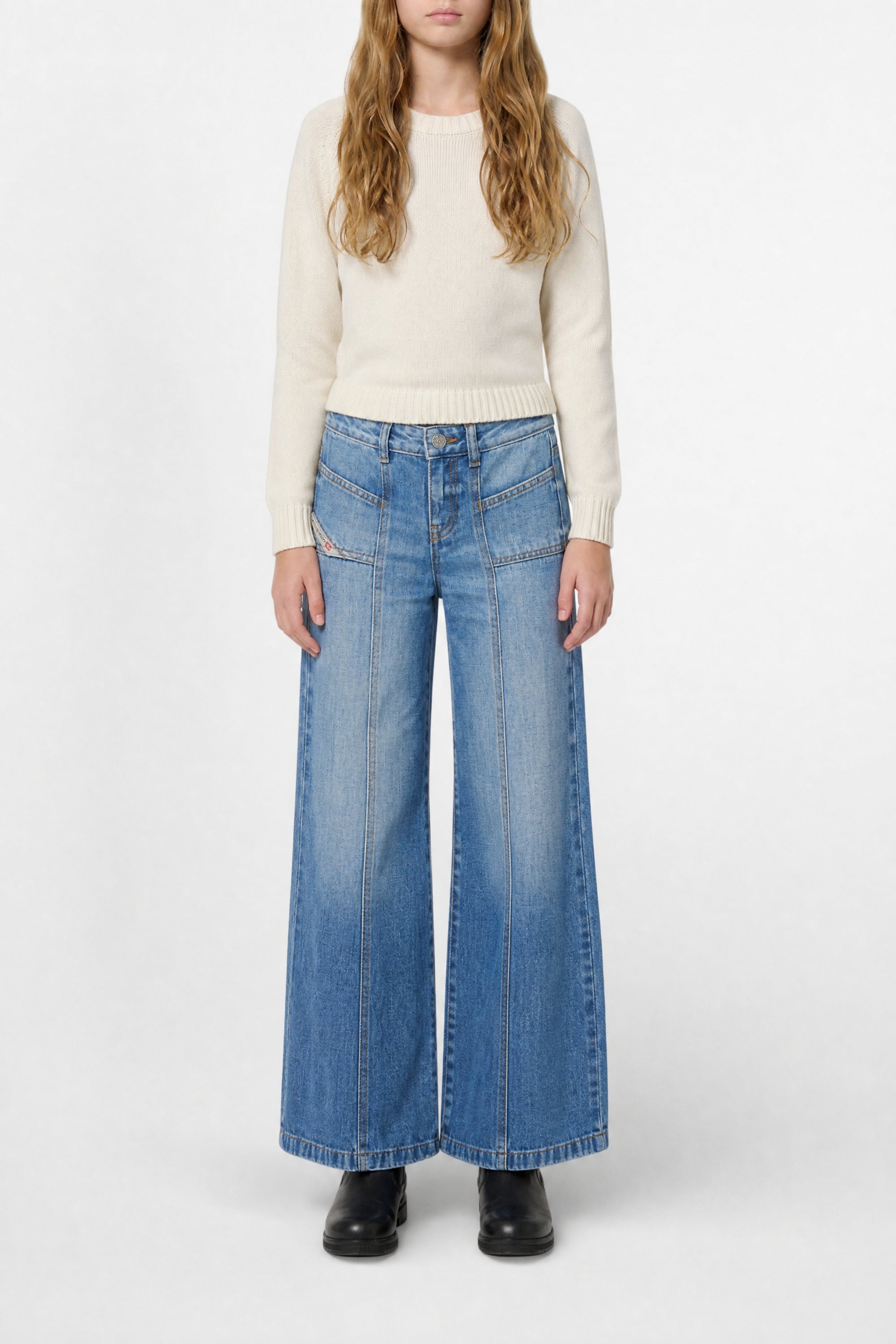 Washed denim trousers - Denim