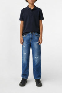 Pantalon délavé en denim - Denim