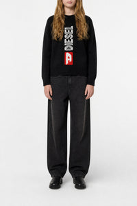 Pull avec logo en laine - Nero