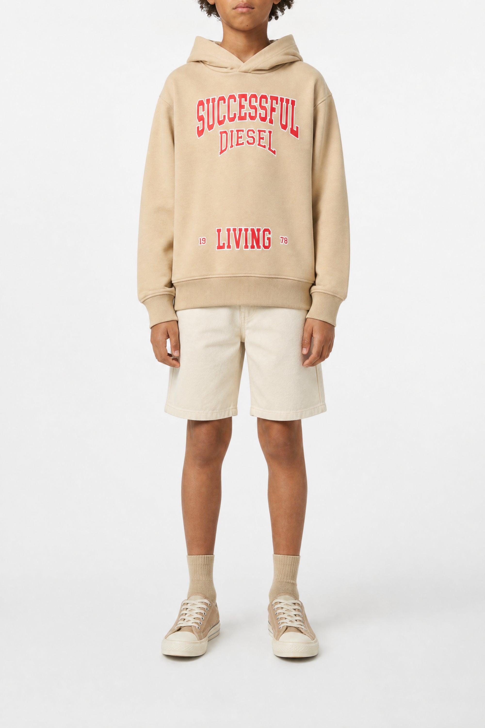 Sweat à capuche ample à capuche - Beige