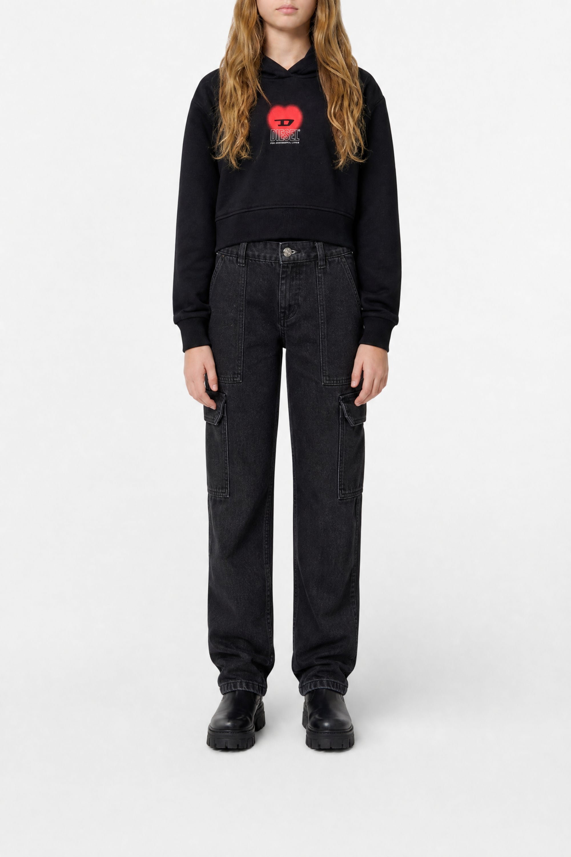 Ribbed hoodie - Nero