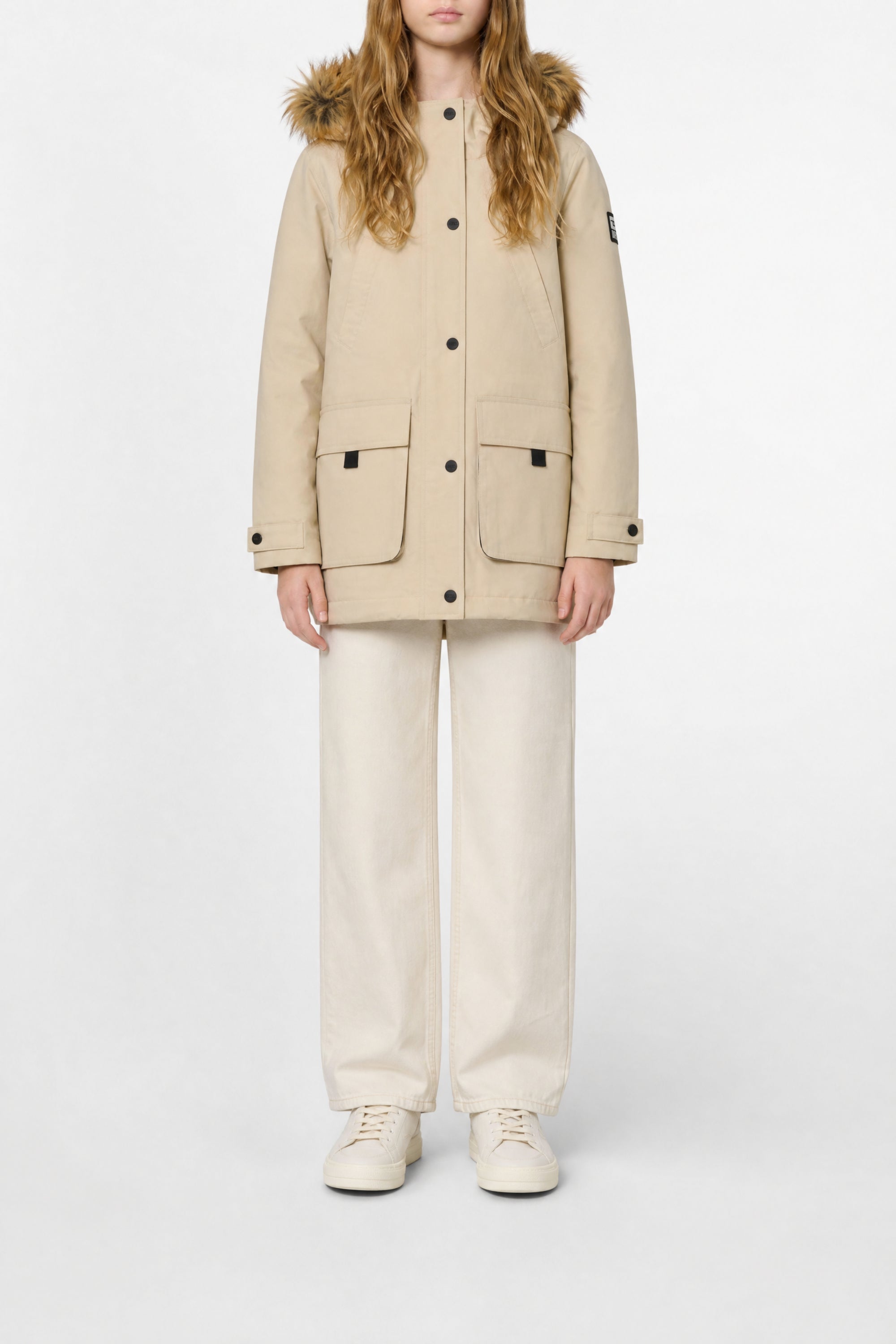 Parka matelassée à capuche - Bianco Sporco