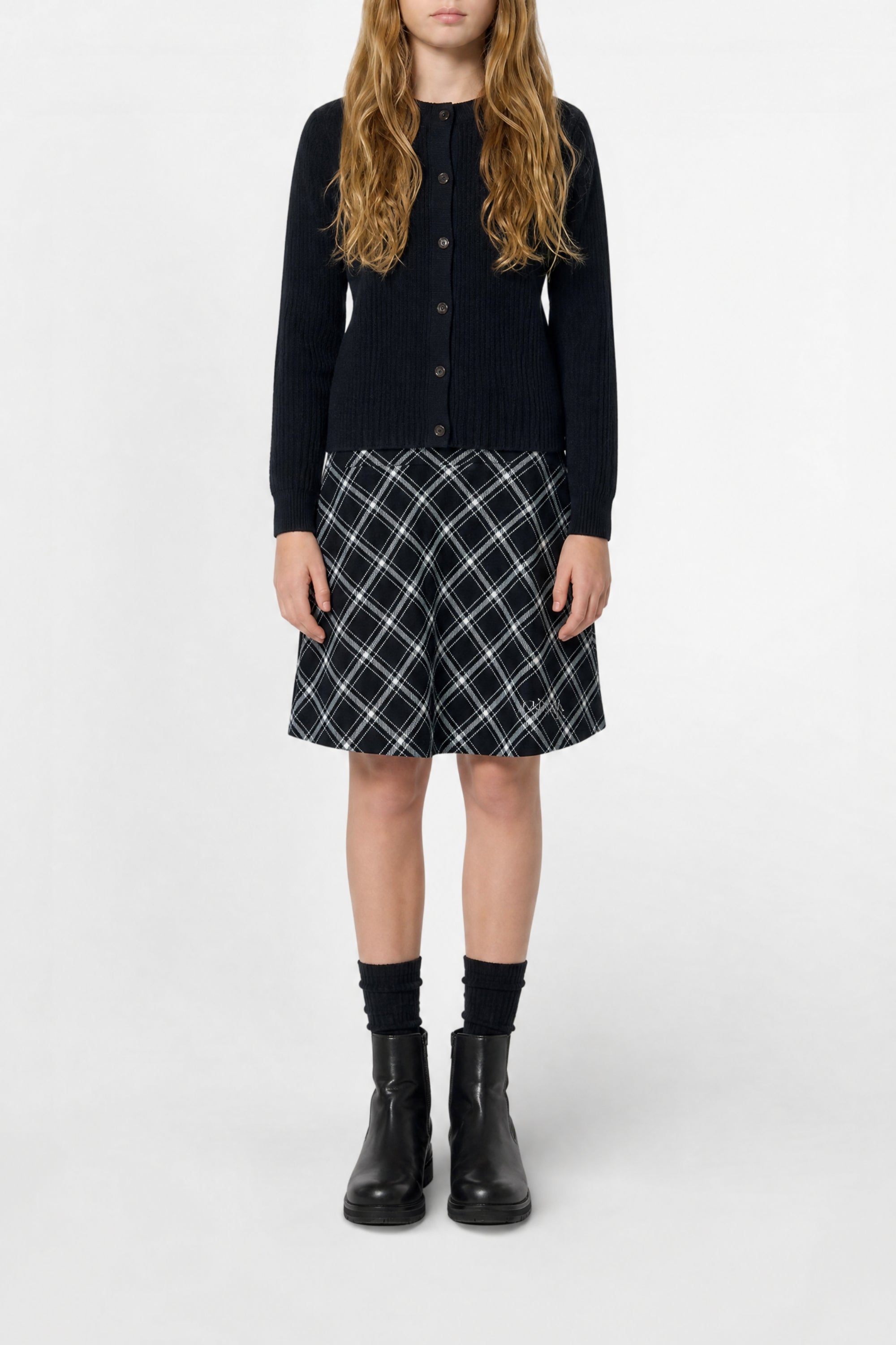 Checked skirt - Black