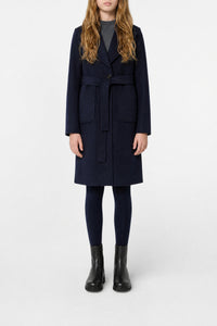 Manteau avec ceinture en laine - Total Eclipse