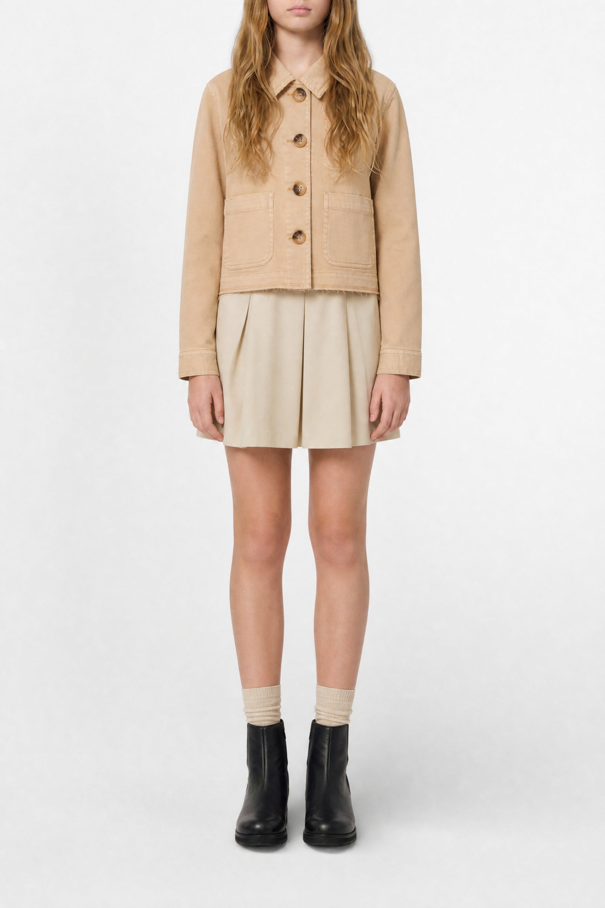 Button front jacket - Sesame