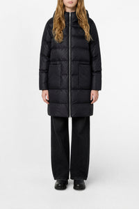 Long hooded jacket - Black
