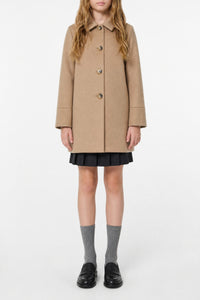Wool button coat - Sesame