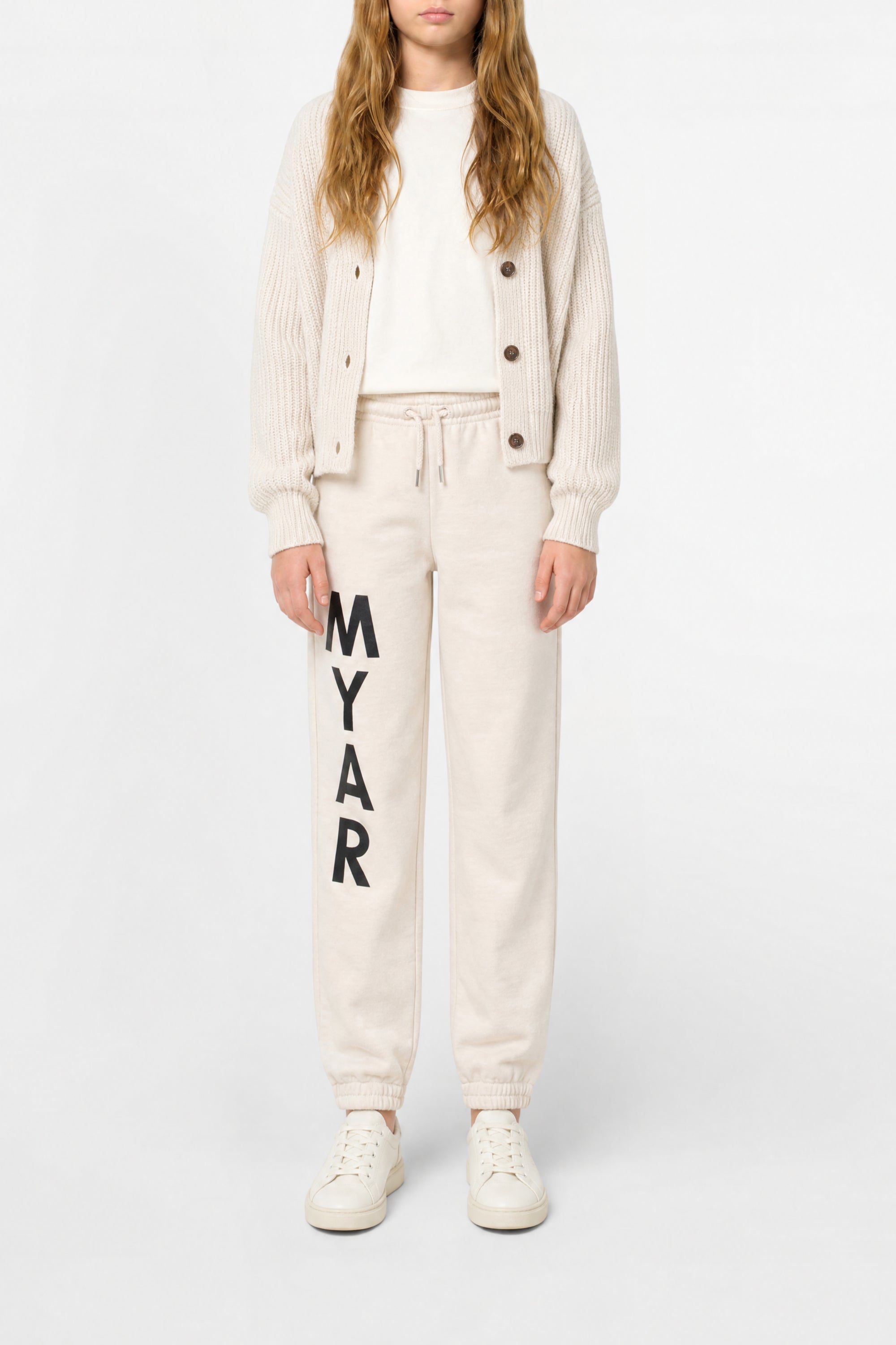 Track trousers with logo - Oat White