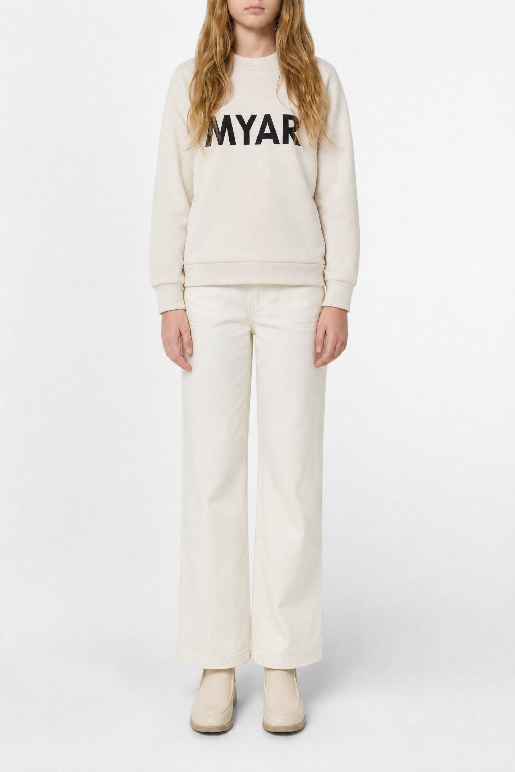 Sweatshirt avec logo - Oat White
