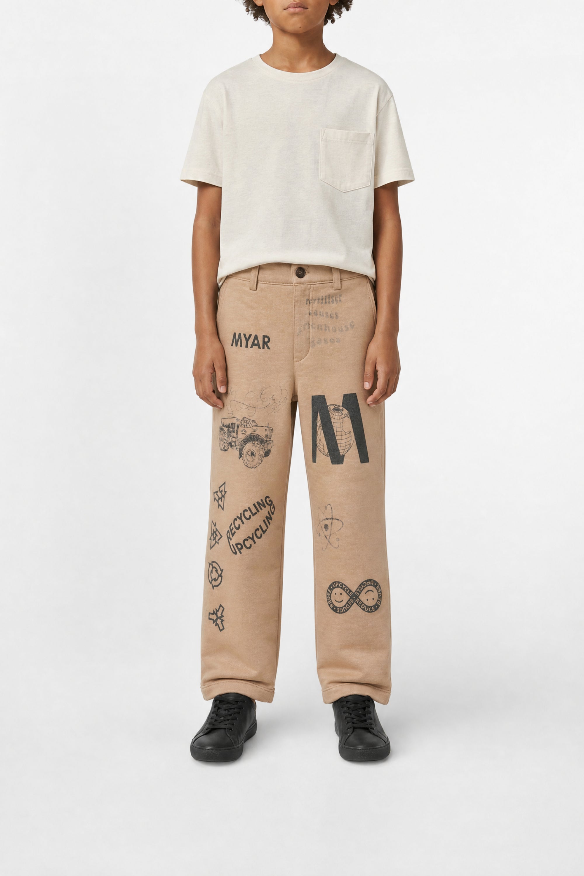 Printed tracksuit trousers - Natural Beige