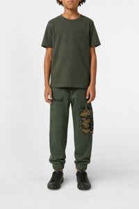 Printed tracksuit trousers - Army Green