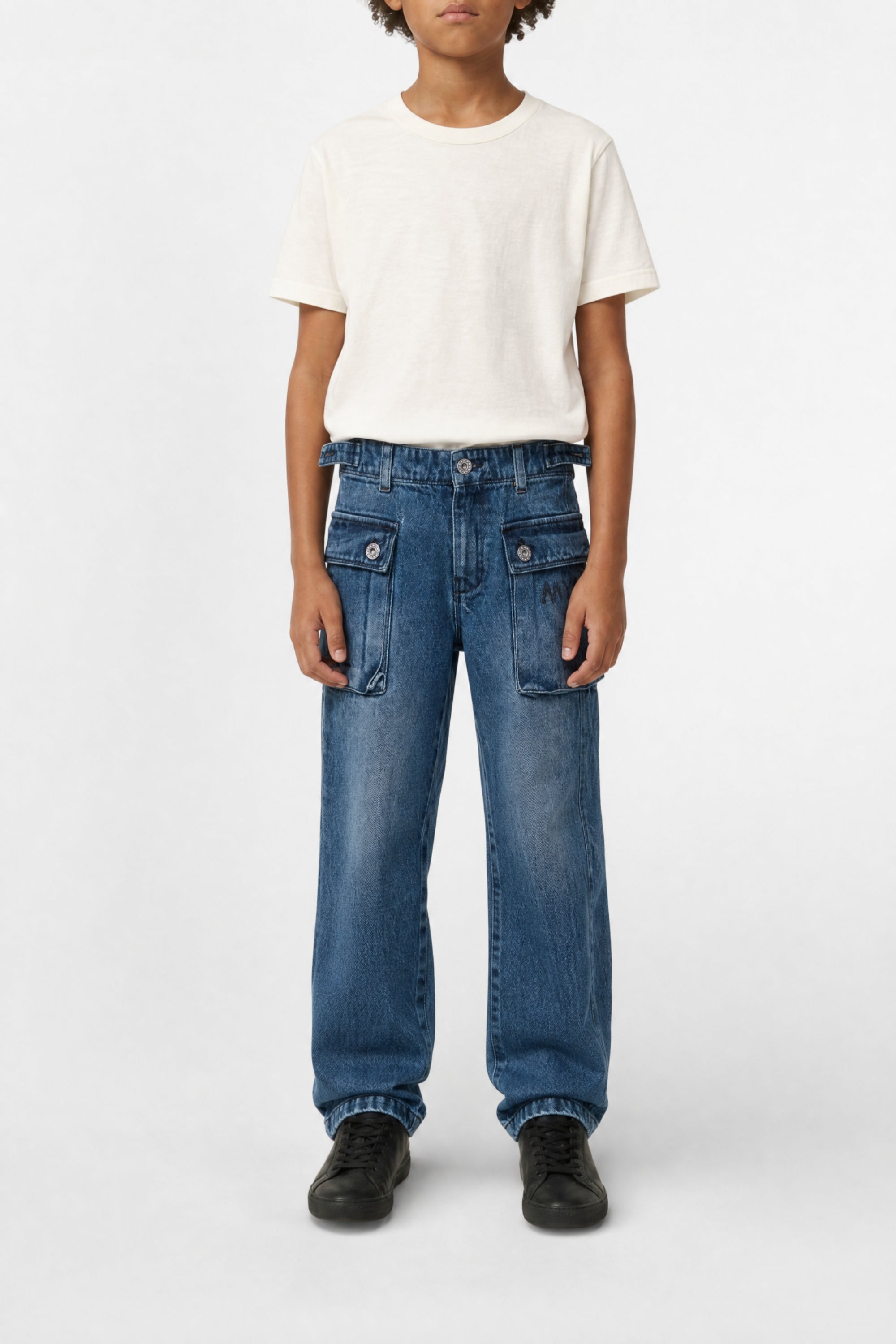Pantalon délavé en denim - Denim