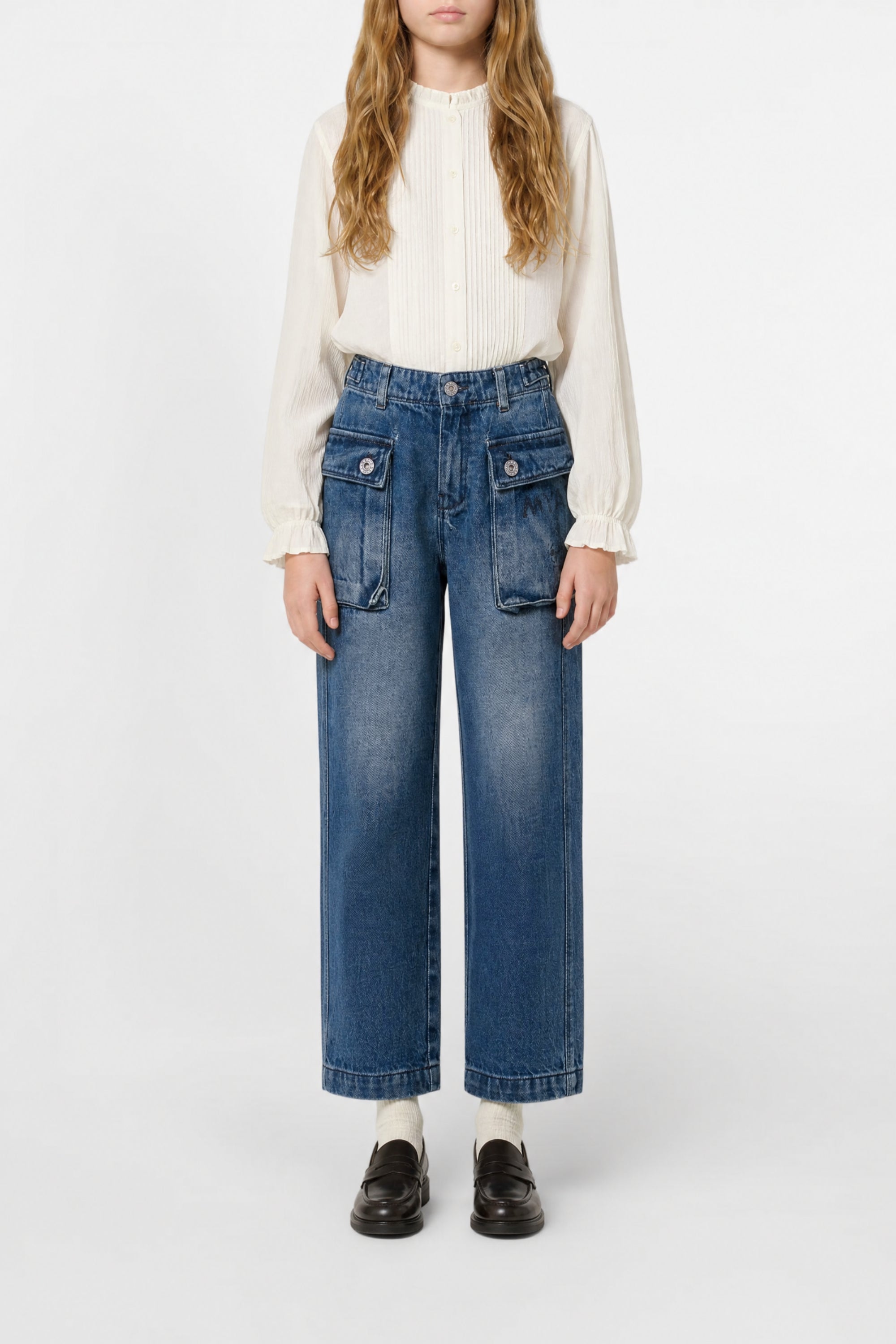 Pantalon délavé en denim - Denim