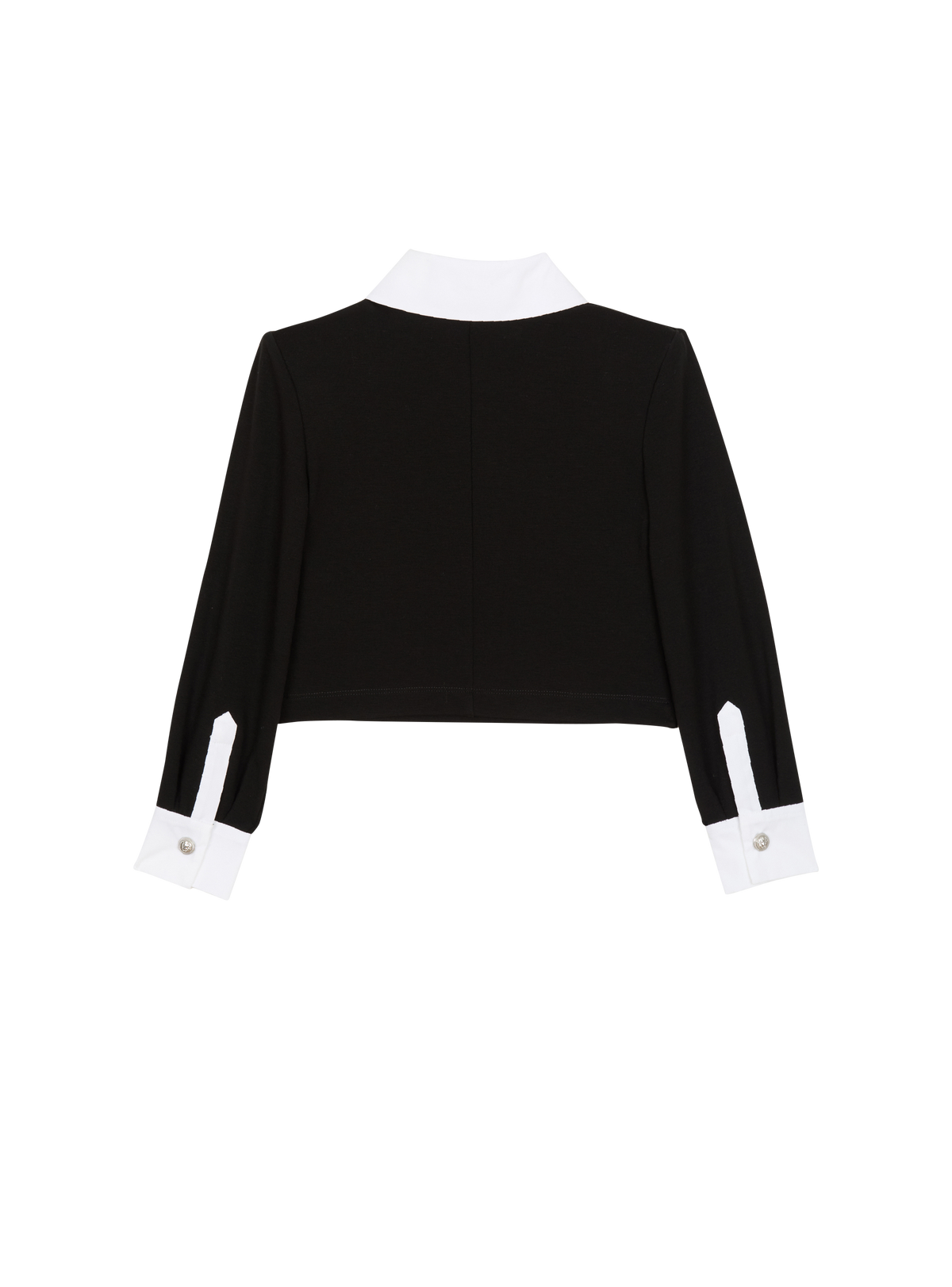 Sweat-shirt bicolore balmain paris à col polo - Noir & Blanc