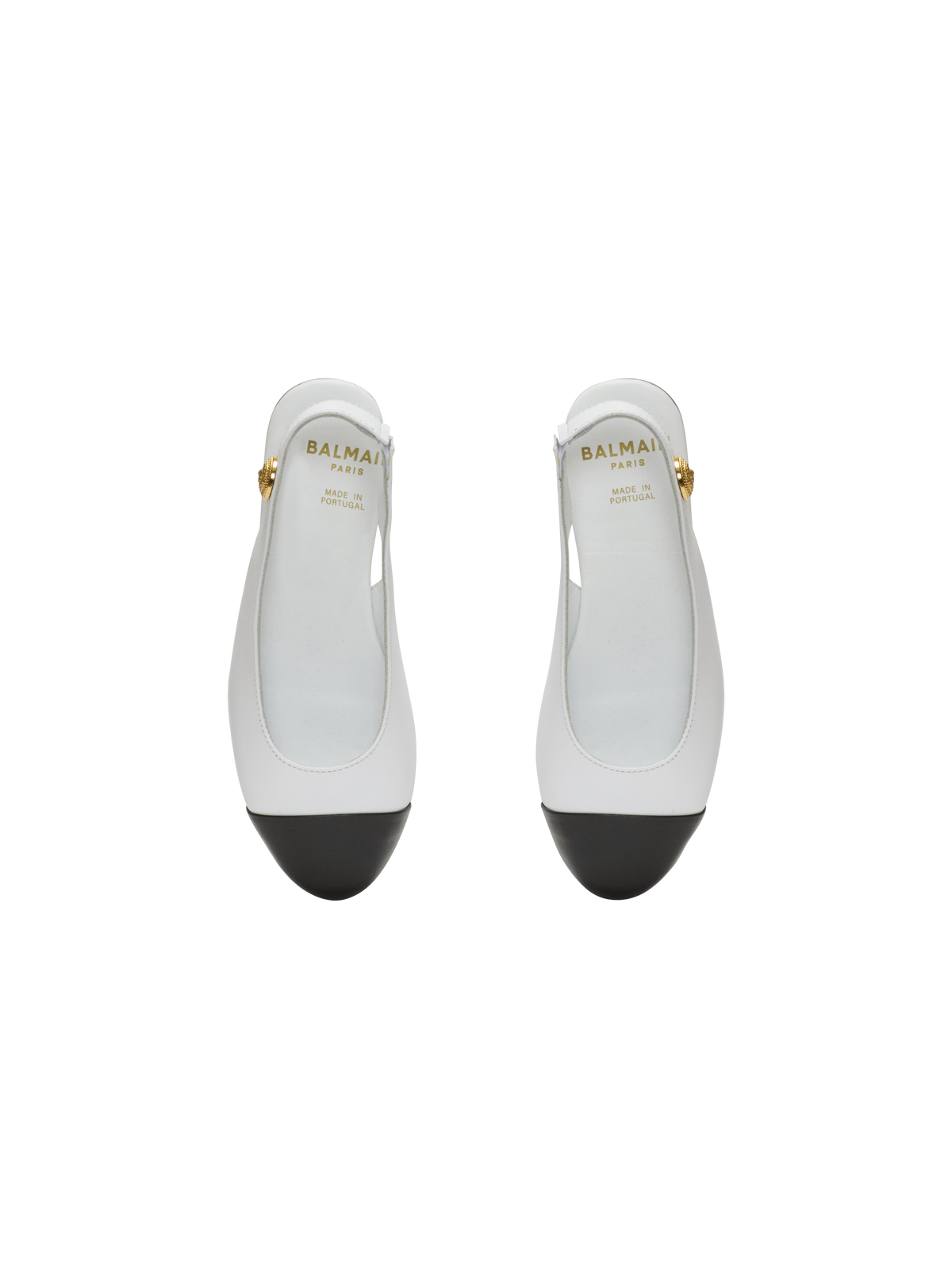 Ballerines bicolores en cuir - Blanc & Noir
