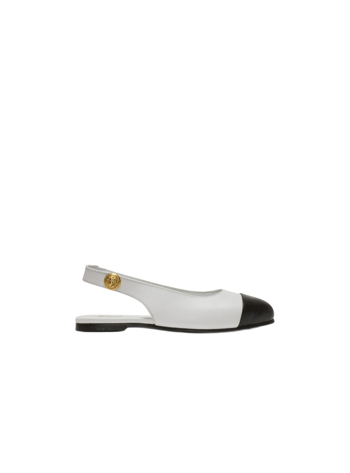 Ballerines bicolores en cuir - Blanc & Noir