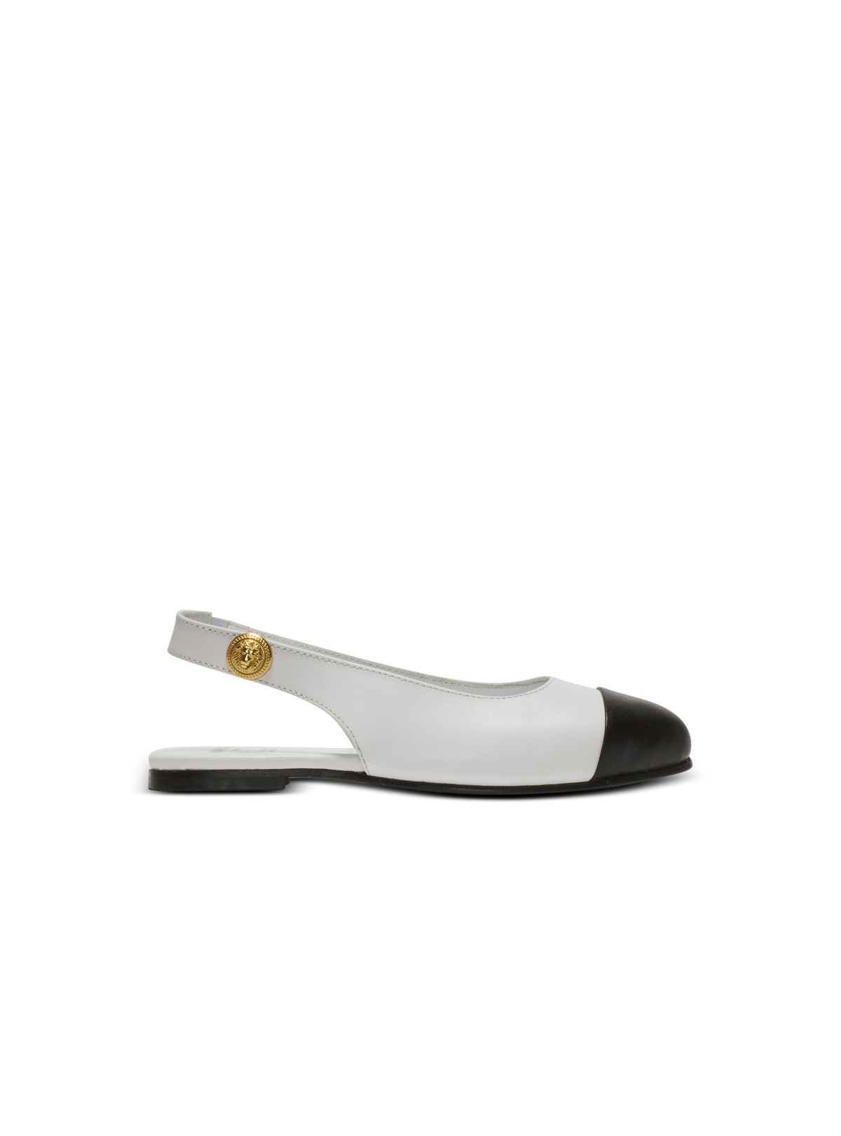 Ballerines bicolores en cuir - Blanc & Noir