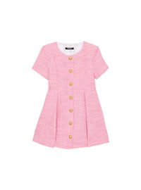 Robe évasée en tweed - Rose & Or