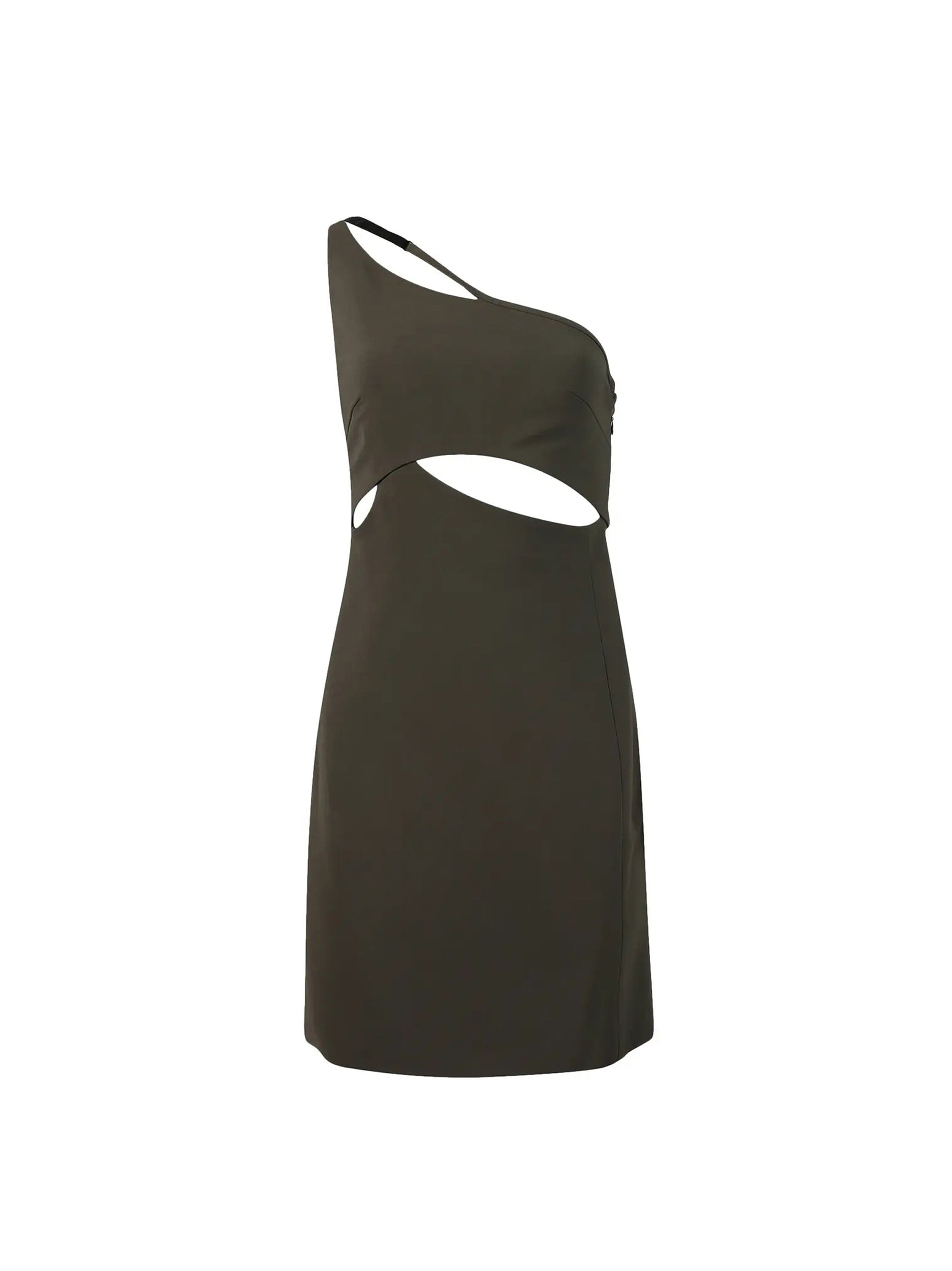 Robe de cocktail asymétrique - Vert Militaire