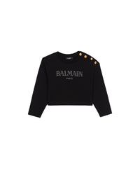 Sweatshirt imprimé balmain vintage - Noir