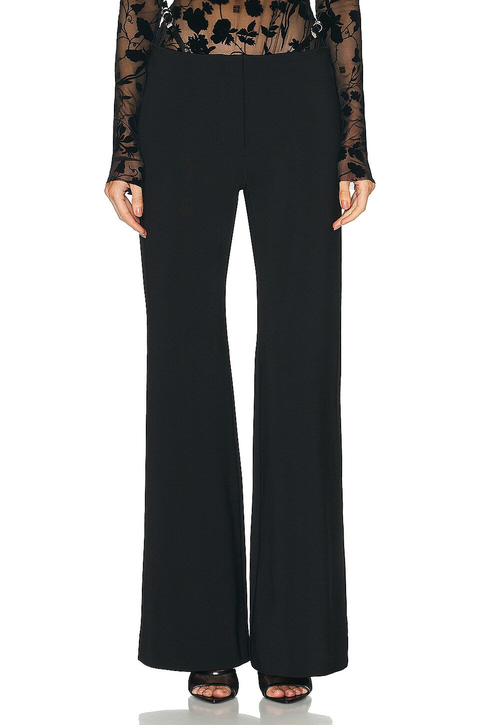 Pantalon évasé avec boucle - Noir