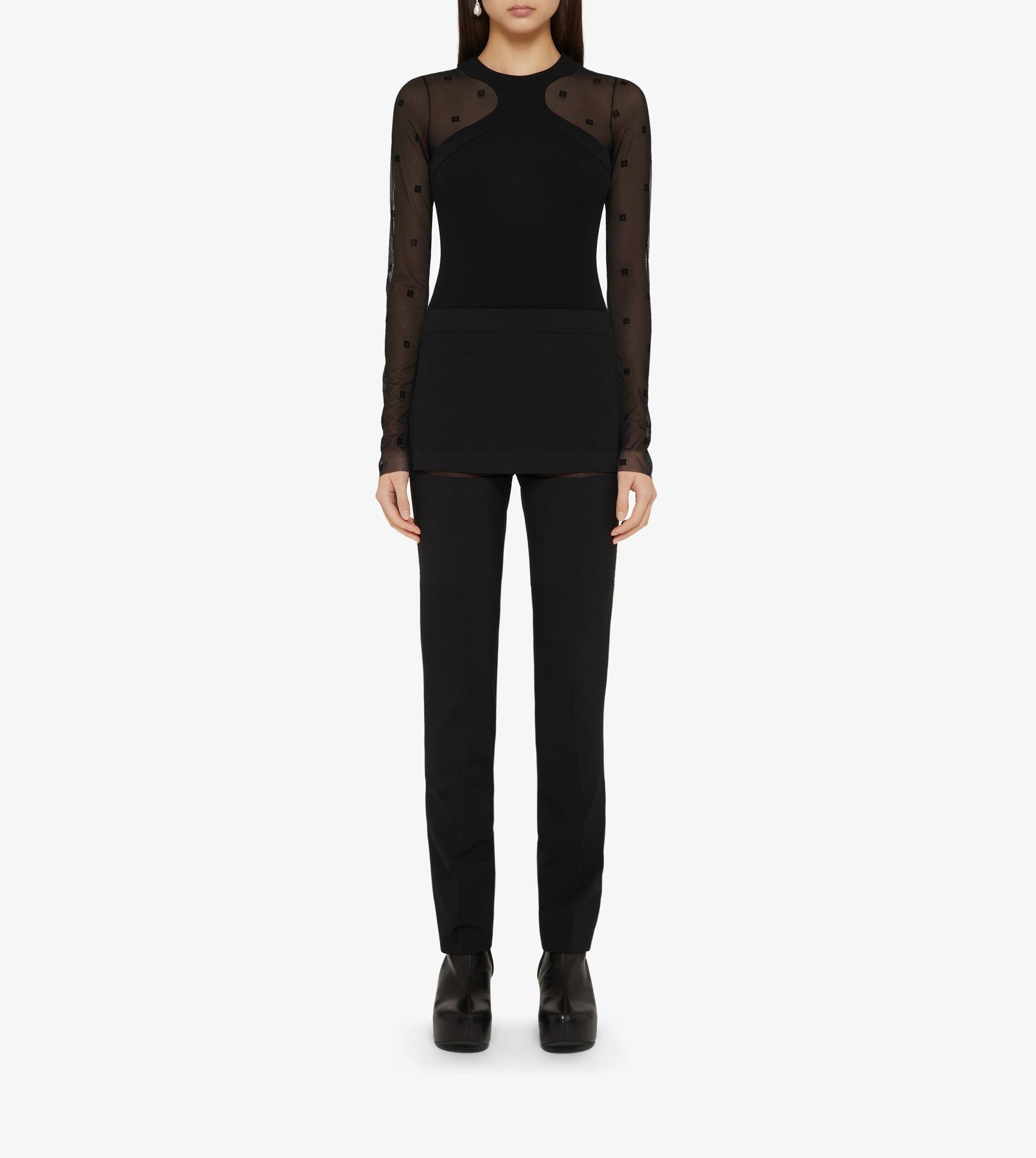 LONG SLEEVES TULLE 4G W/BODY HARNESS
