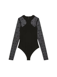4G tulle bodysuit - Black