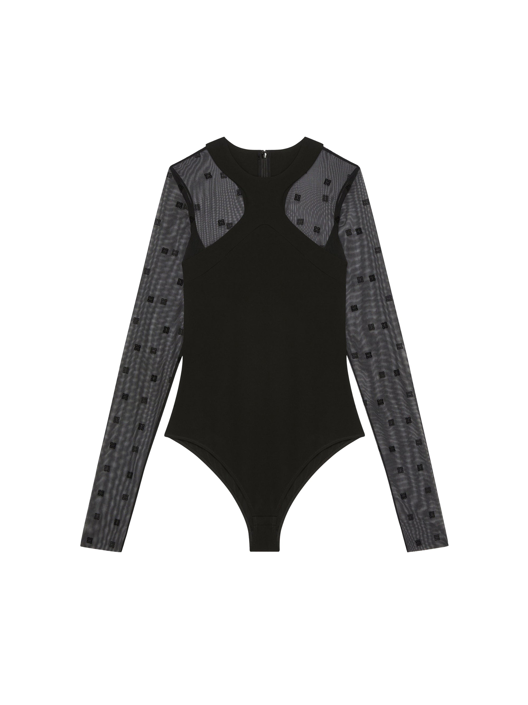 4G tulle bodysuit - Black