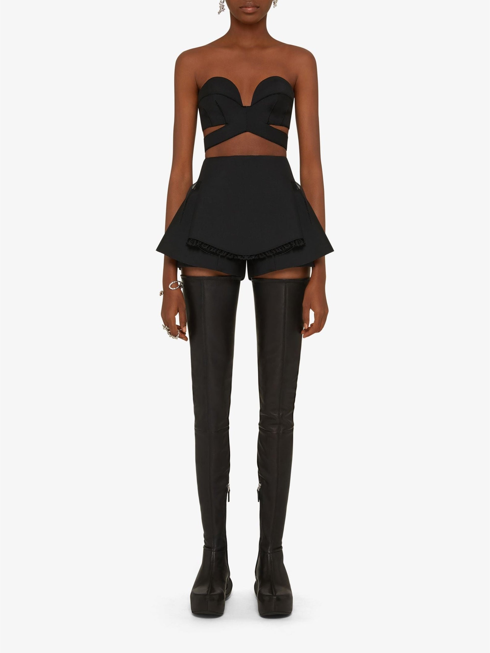Top soutien-gorge en laine - Noir