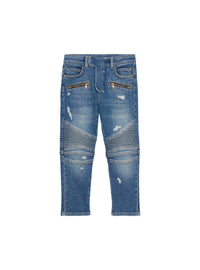 Pantalon biker en denim blue - Marine