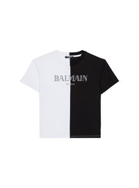 T-shirt bicolore imprimé balmain vintage - Blanc & Noir