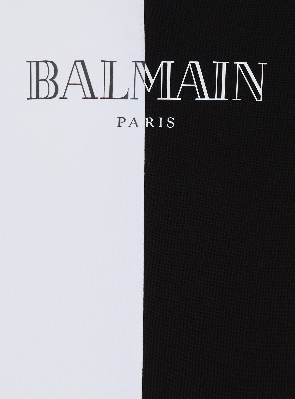 T-shirt bicolore imprimé balmain vintage - Blanc & Noir