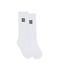 Chaussettes hautes imprimées pb - Blanc & Noir