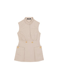Robe évasée à boutons - Beige