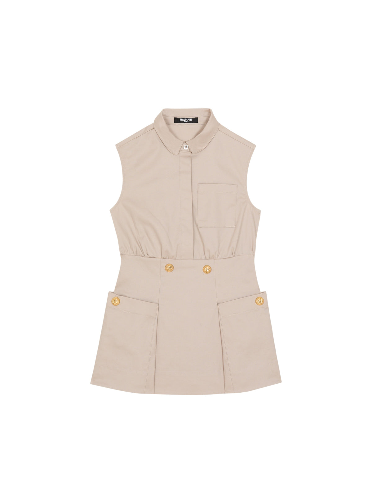 Robe évasée à boutons - Beige