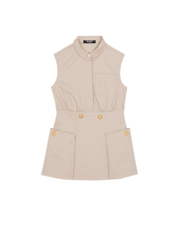 Robe évasée à boutons - Beige
