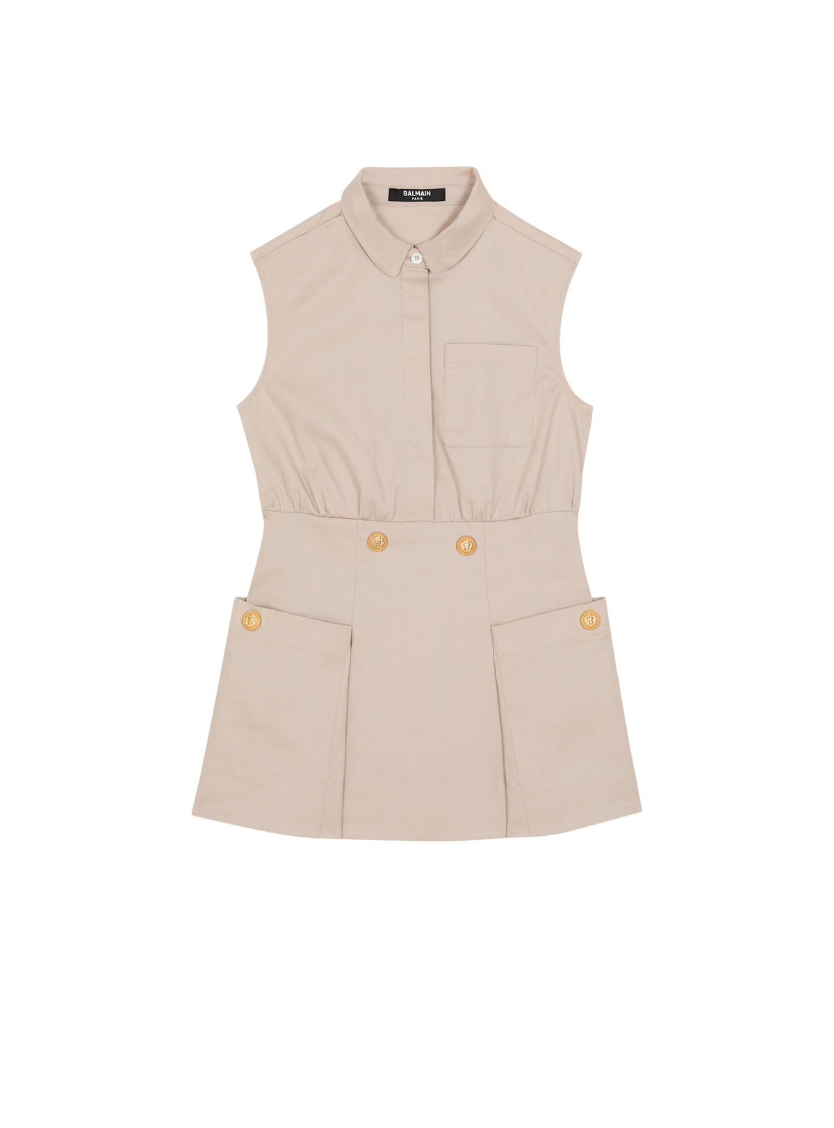 Robe évasée à boutons - Beige