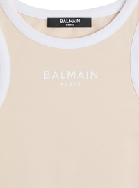 Top débardeur imprimé balmain paris - Beige