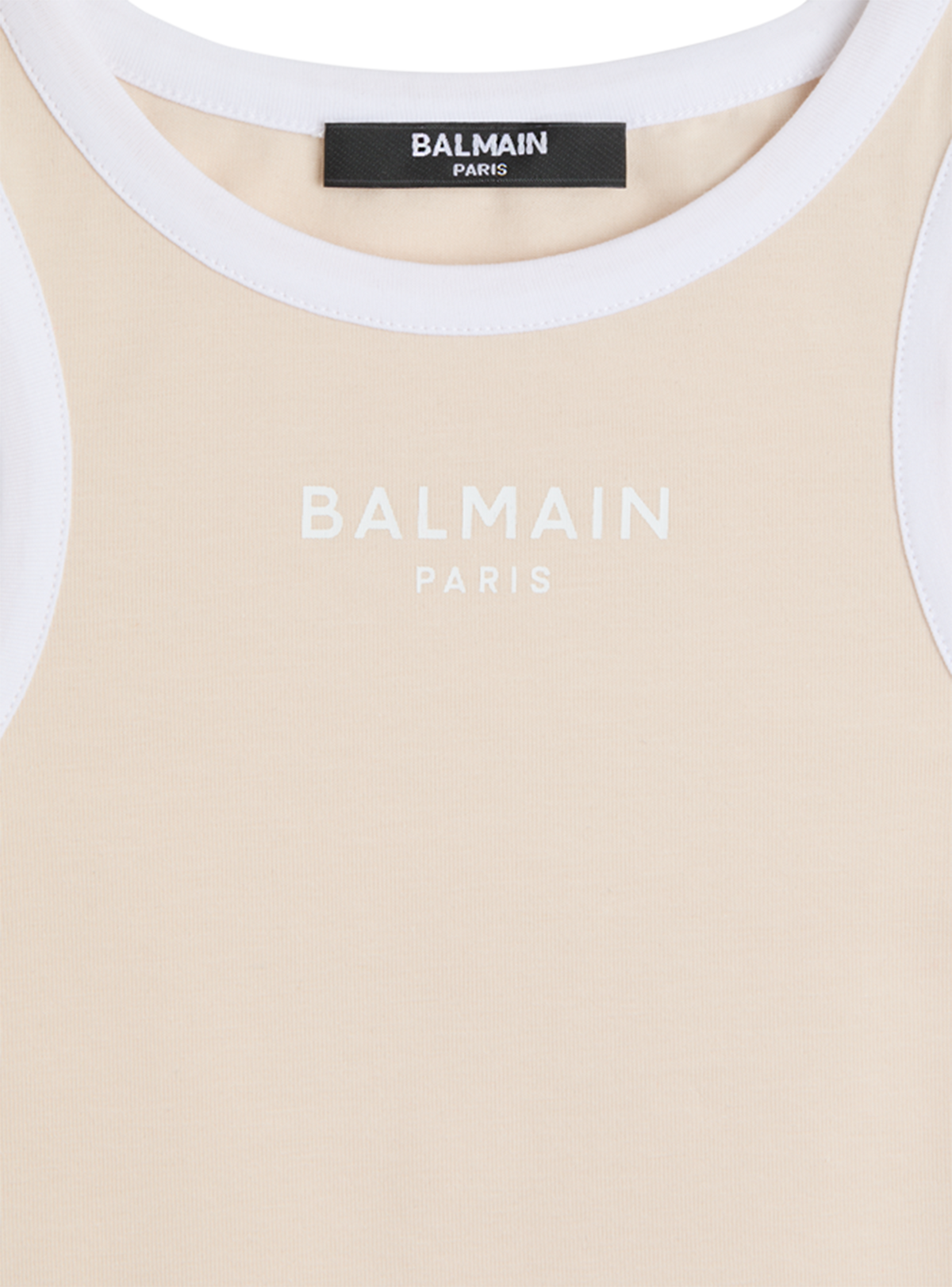 Top débardeur imprimé balmain paris - Beige