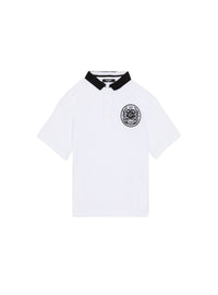 Polo imprimé écusson - Blanc & Noir