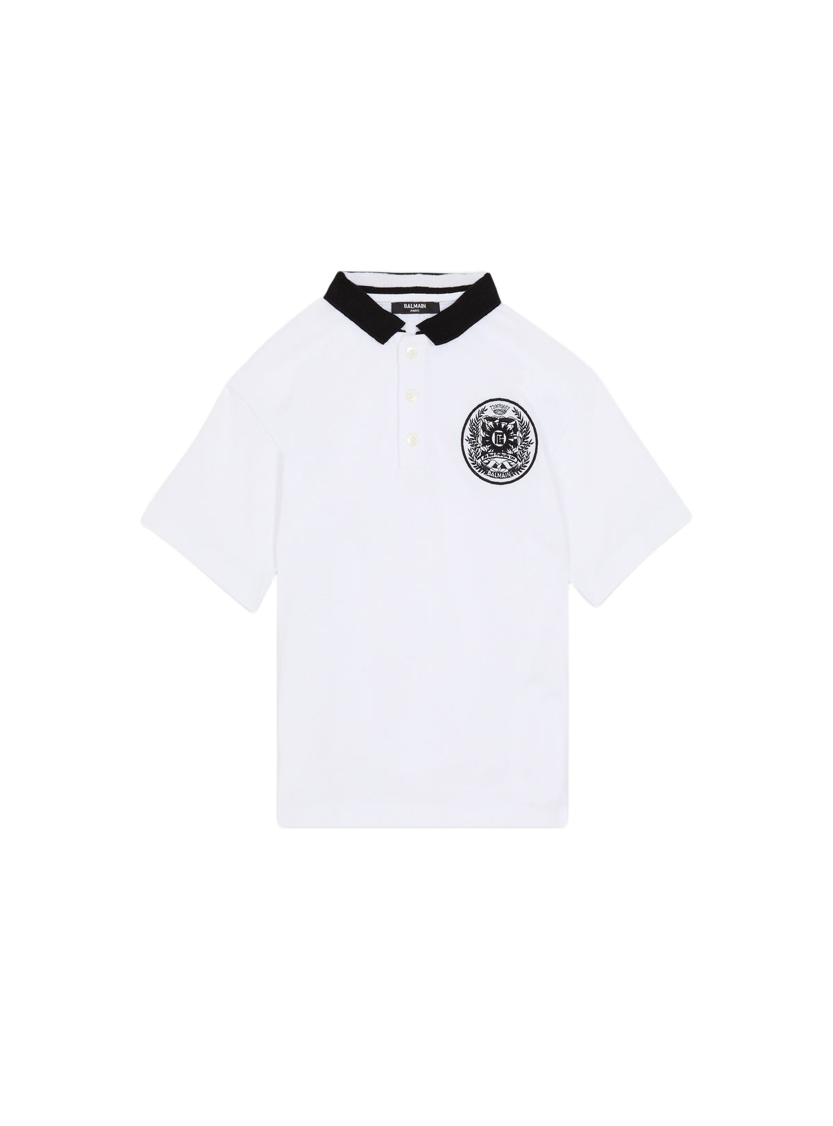 Polo imprimé écusson - Blanc & Noir