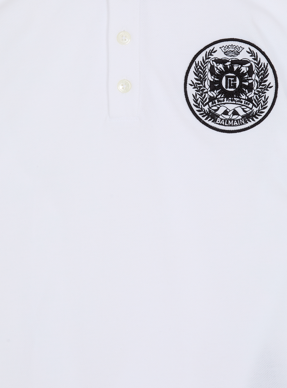 Polo imprimé écusson - Blanc & Noir