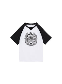 T-shirt imprimé écusson - Blanc & Noir