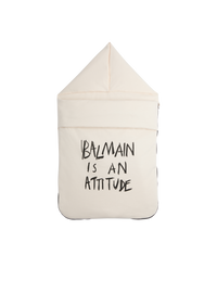Couverture molletonnée balmain attitude - Ivoire & Noir