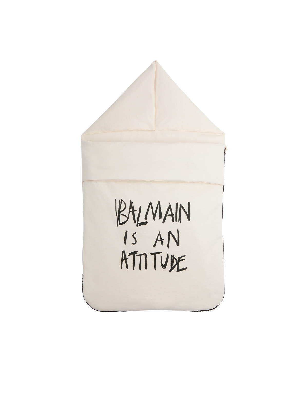 Couverture molletonnée balmain attitude - Ivoire & Noir