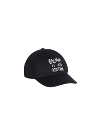 Casquette imprimée balmain attitude  - Noir & Blanc