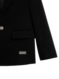 Veste 1 bouton en jersey - Noir & Argent