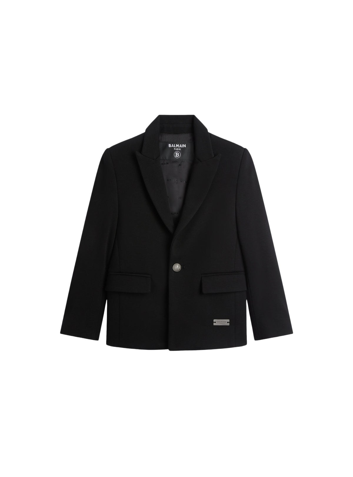 Veste 1 bouton en jersey - Noir & Argent