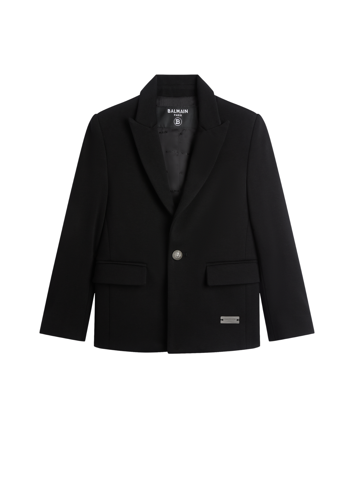 Veste 1 bouton en jersey - Noir & Argent