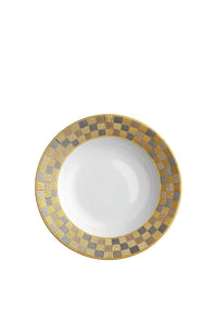 Assiette creuse Byzanteum en porcelaine - Blanc, Or & Platine